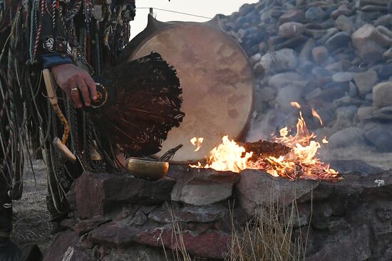 Шаманский обряд в Тыве