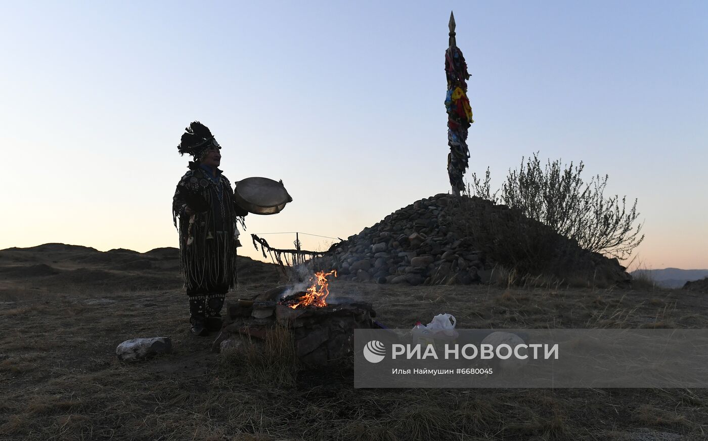 Шаманский обряд в Тыве