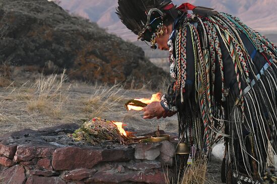 Шаманский обряд в Тыве