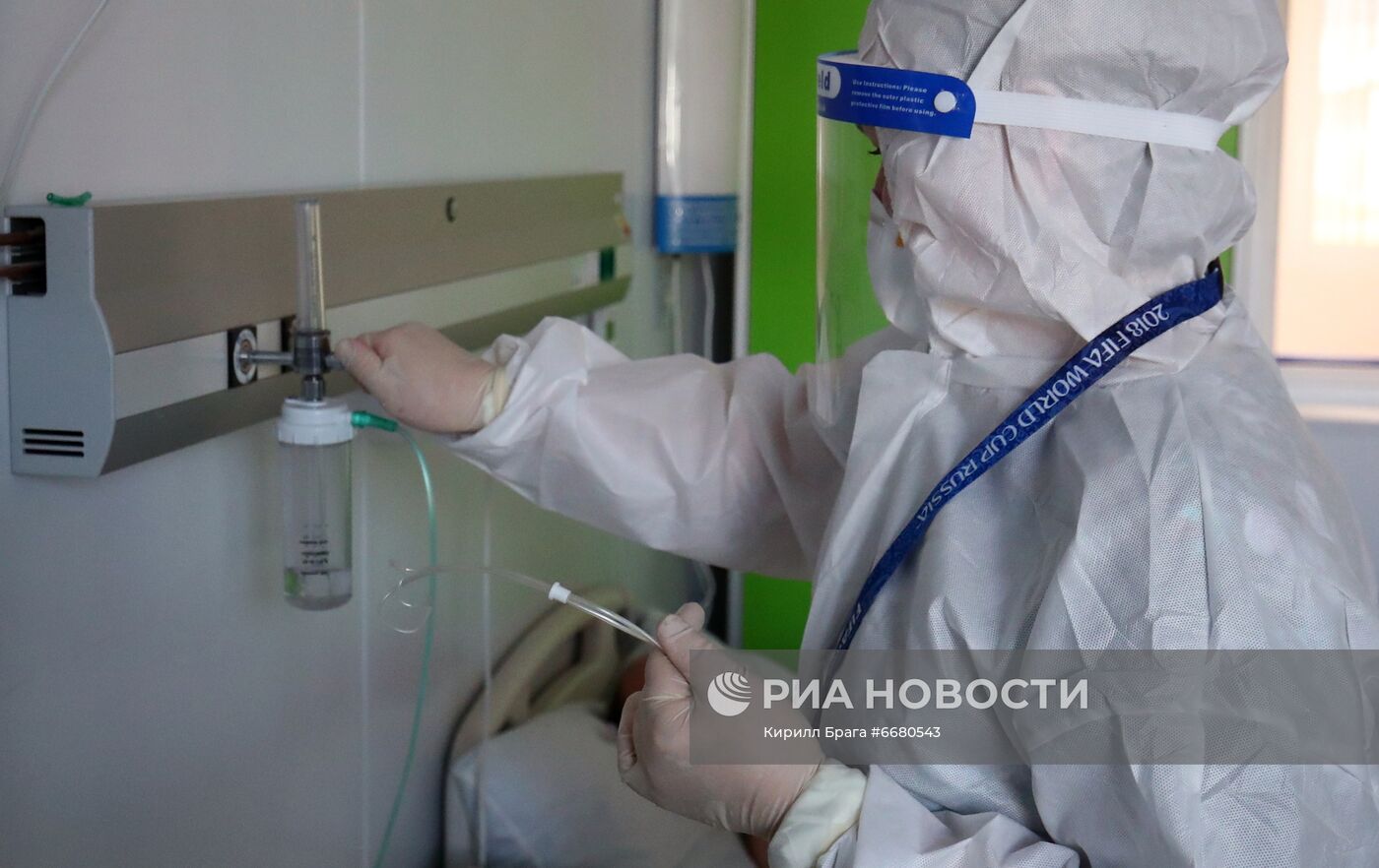 Отделение для больных коронавирусом в госпитале Минобороны РФ в Волгограде