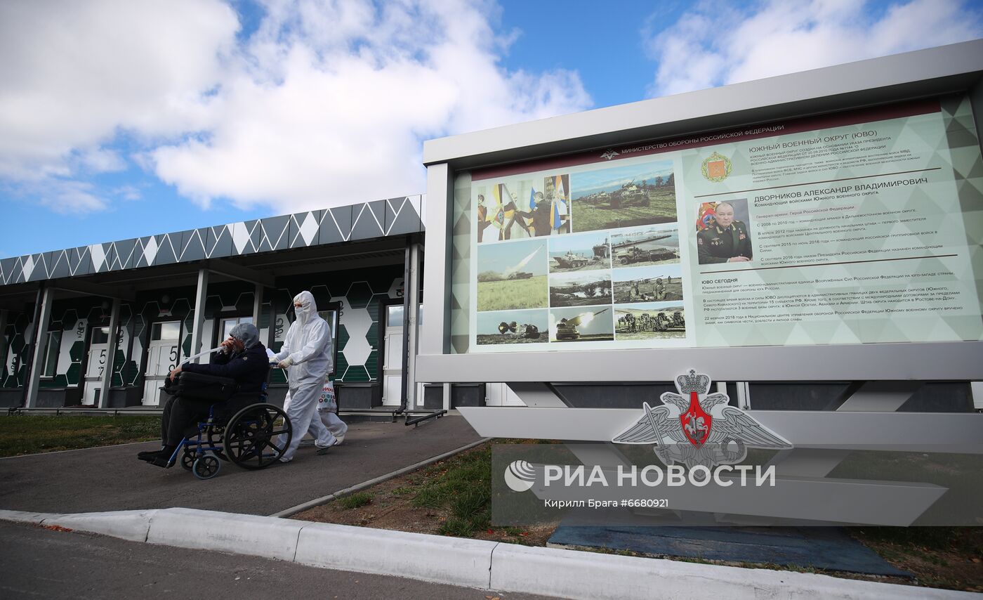 Отделение для больных коронавирусом в госпитале Минобороны РФ в Волгограде