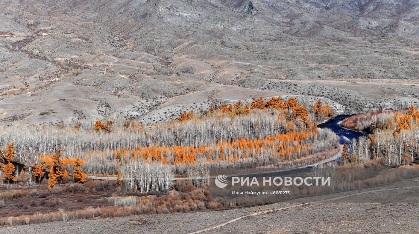 Ландшафты среднегорья на западе Тувы