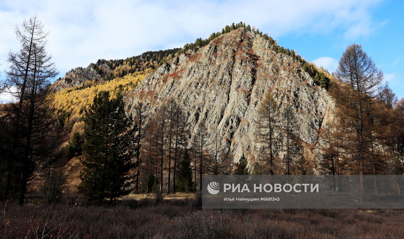 Ландшафты среднегорья на западе Тувы