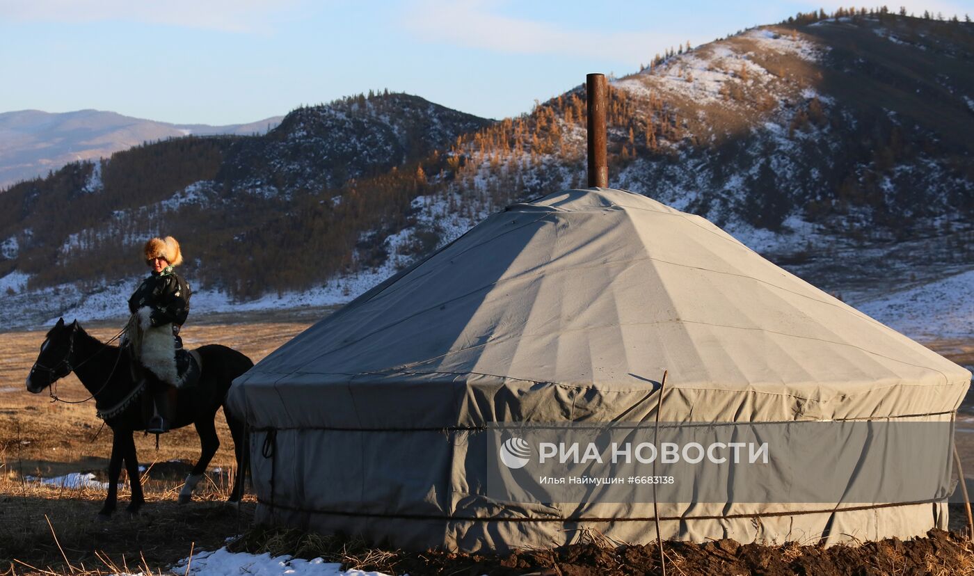 Чабанская стоянка в горах Тывы