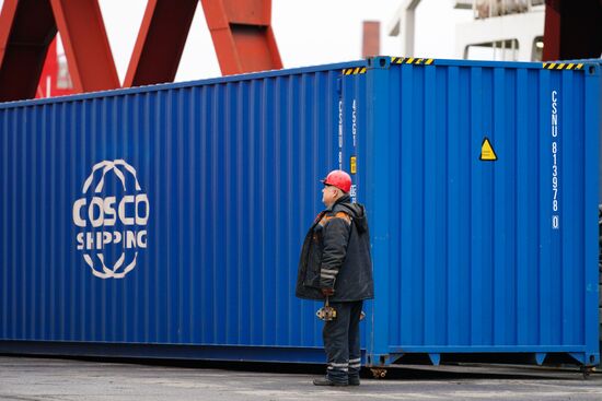 Работа таможни в Морском порту им. Н. Хазова в Калининграде