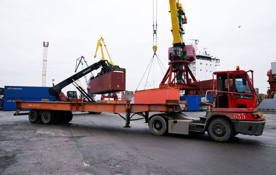 Работа таможни в Морском порту им. Н. Хазова в Калининграде