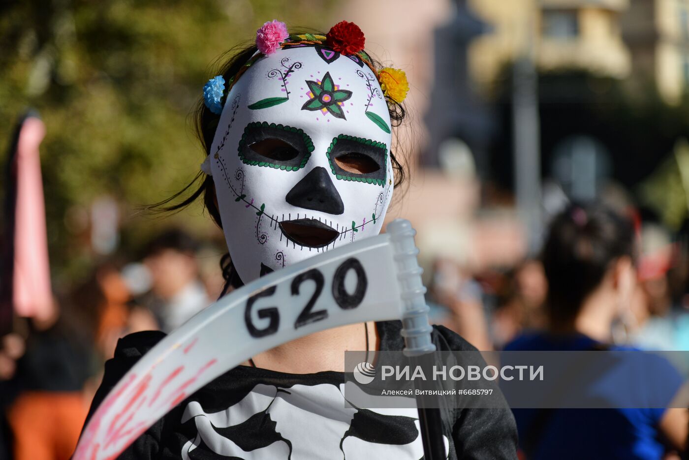 Акция протеста в Риме, приуроченная к саммиту G20