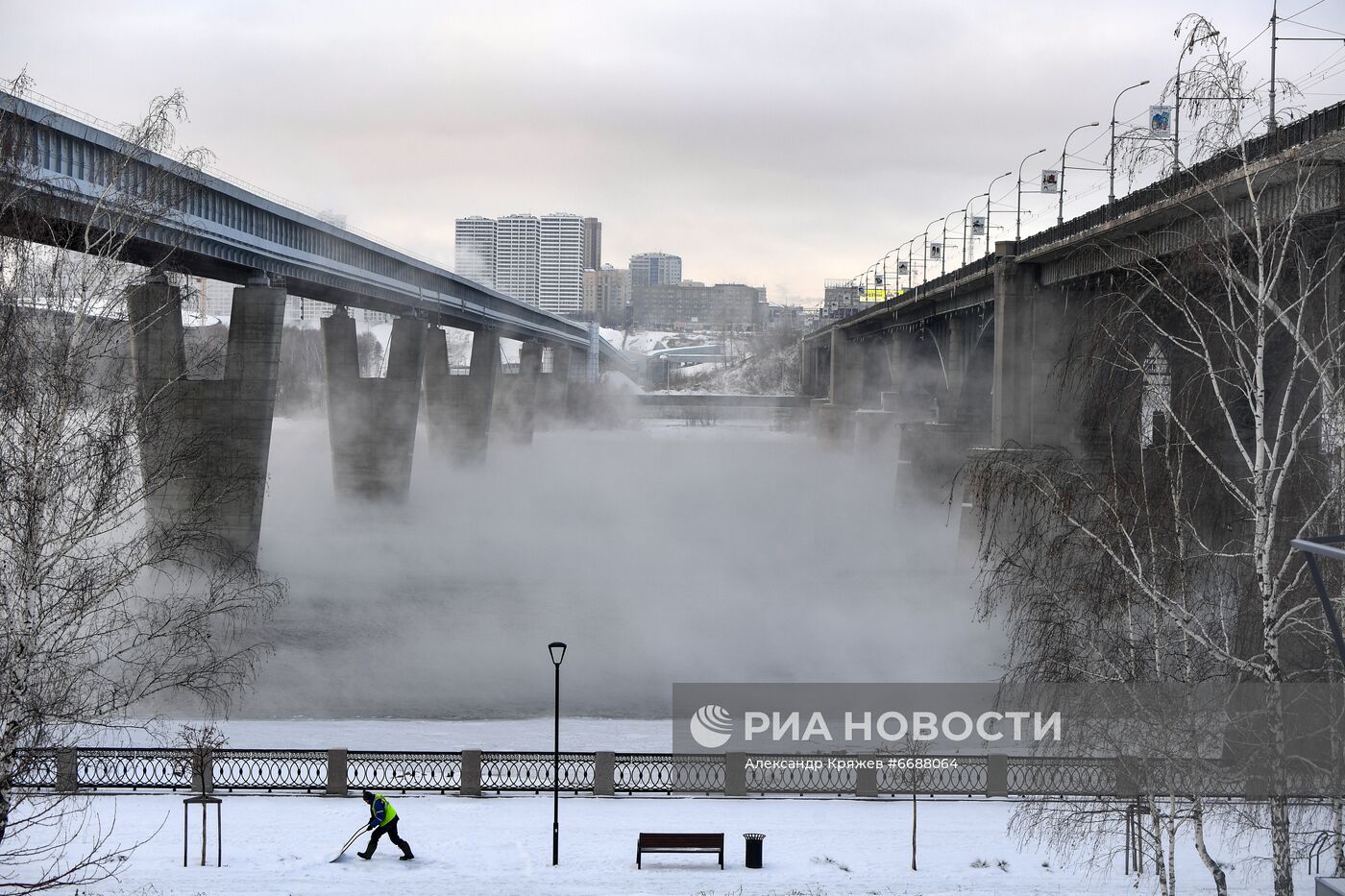 Первые морозы в Новосибирске