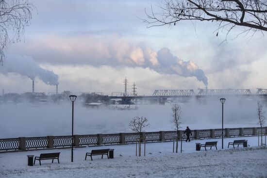 Первые морозы в Новосибирске