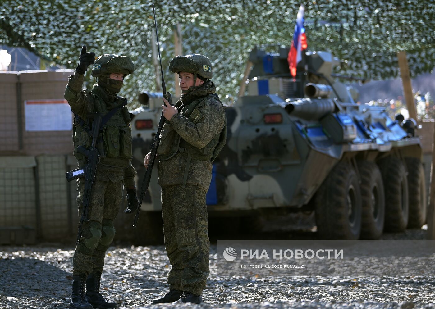 Работа российского миротворческого контингента в Нагорном Карабахе