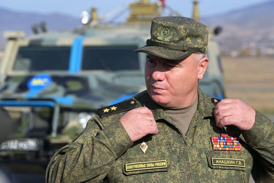 Работа российского миротворческого контингента в Нагорном Карабахе