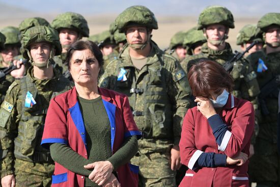 Работа российского миротворческого контингента в Нагорном Карабахе