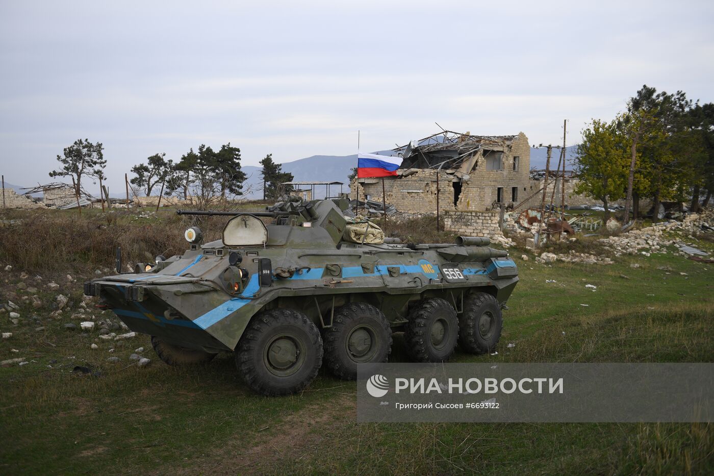 Работа российского миротворческого контингента в Нагорном Карабахе