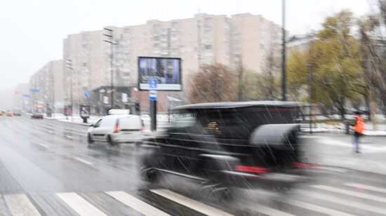 Снегопад в Москве 