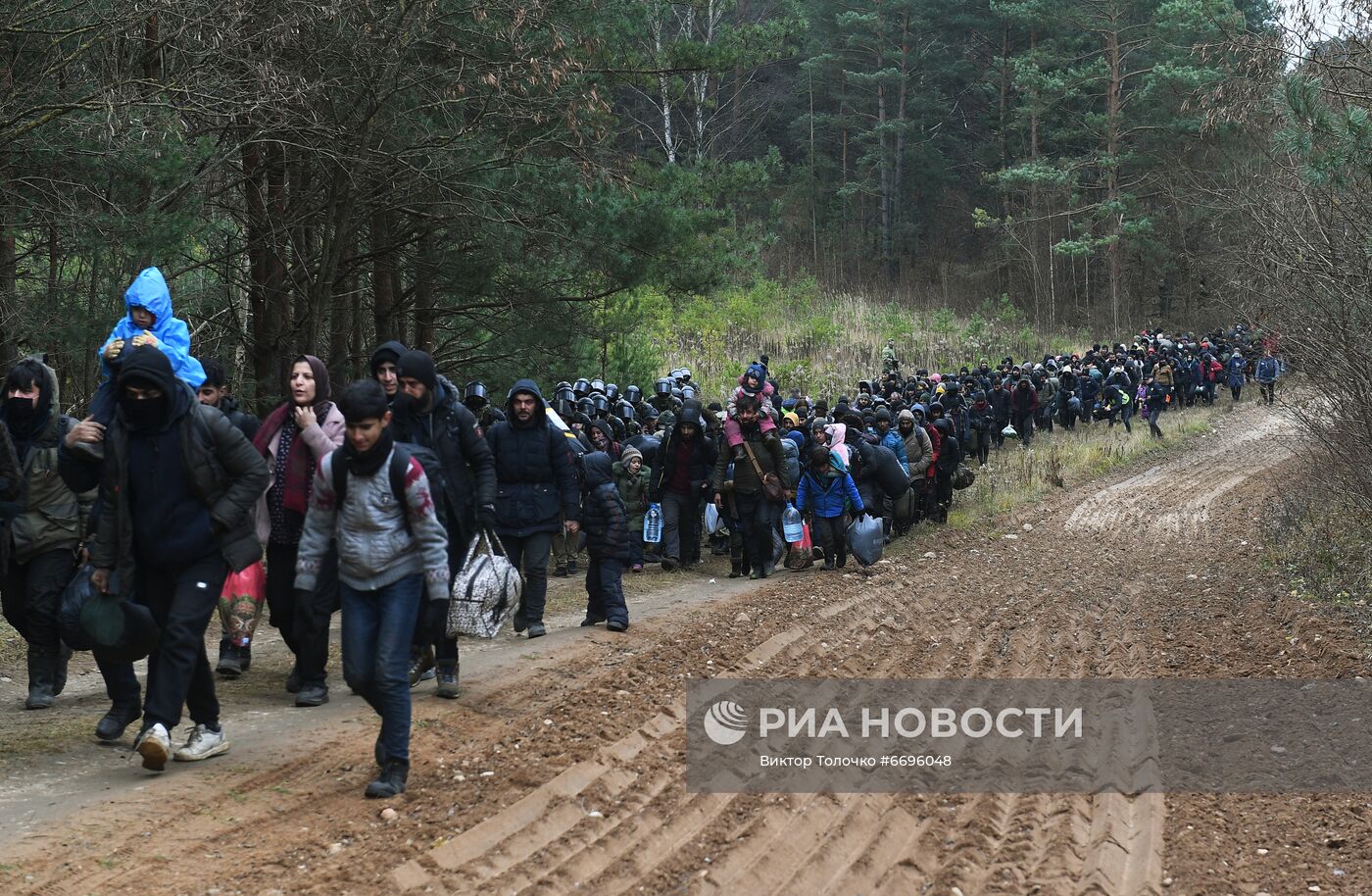 Ситуация у пропускного пункта "Брузги" на белорусско-польской границе