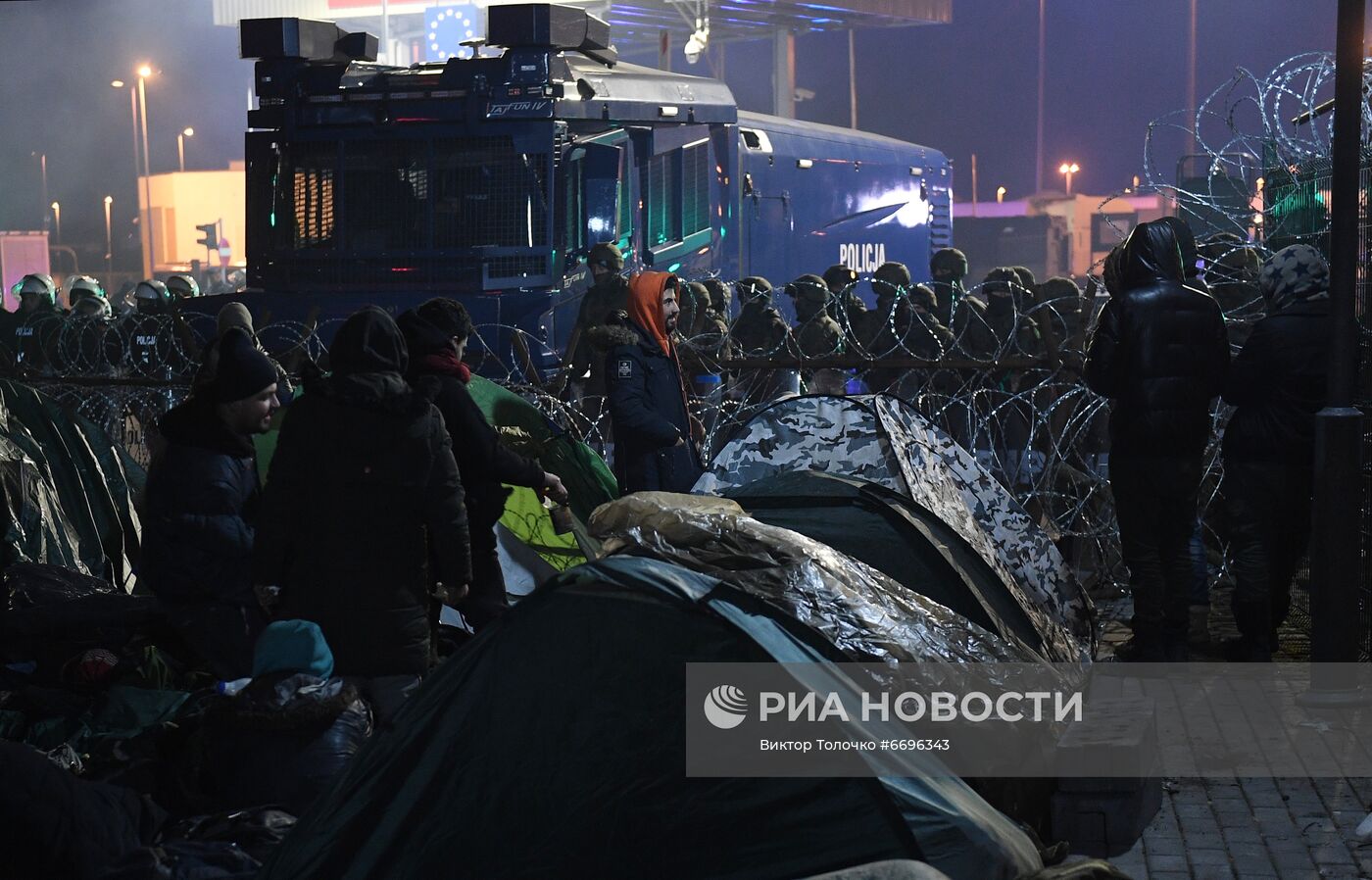 Ситуация у пропускного пункта "Брузги" на белорусско-польской границе