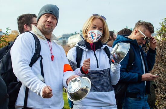 Акция против мер по противодействию коронавирусу в Австрии