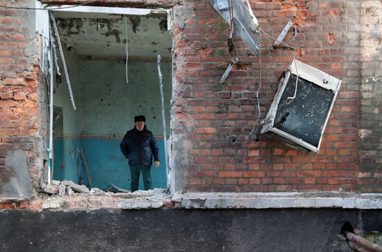 Последствия обстрела города Ясиноватая в ДНР