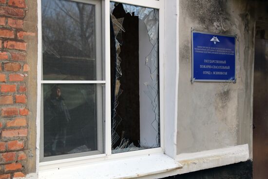 Последствия обстрела города Ясиноватая в ДНР