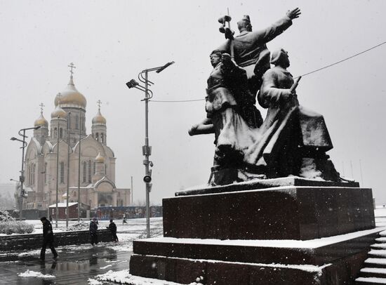 Первый снег во Владивостоке