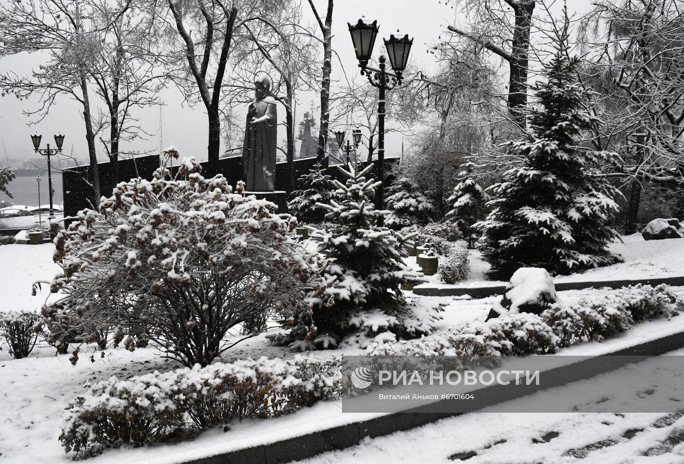 Первый снег во Владивостоке