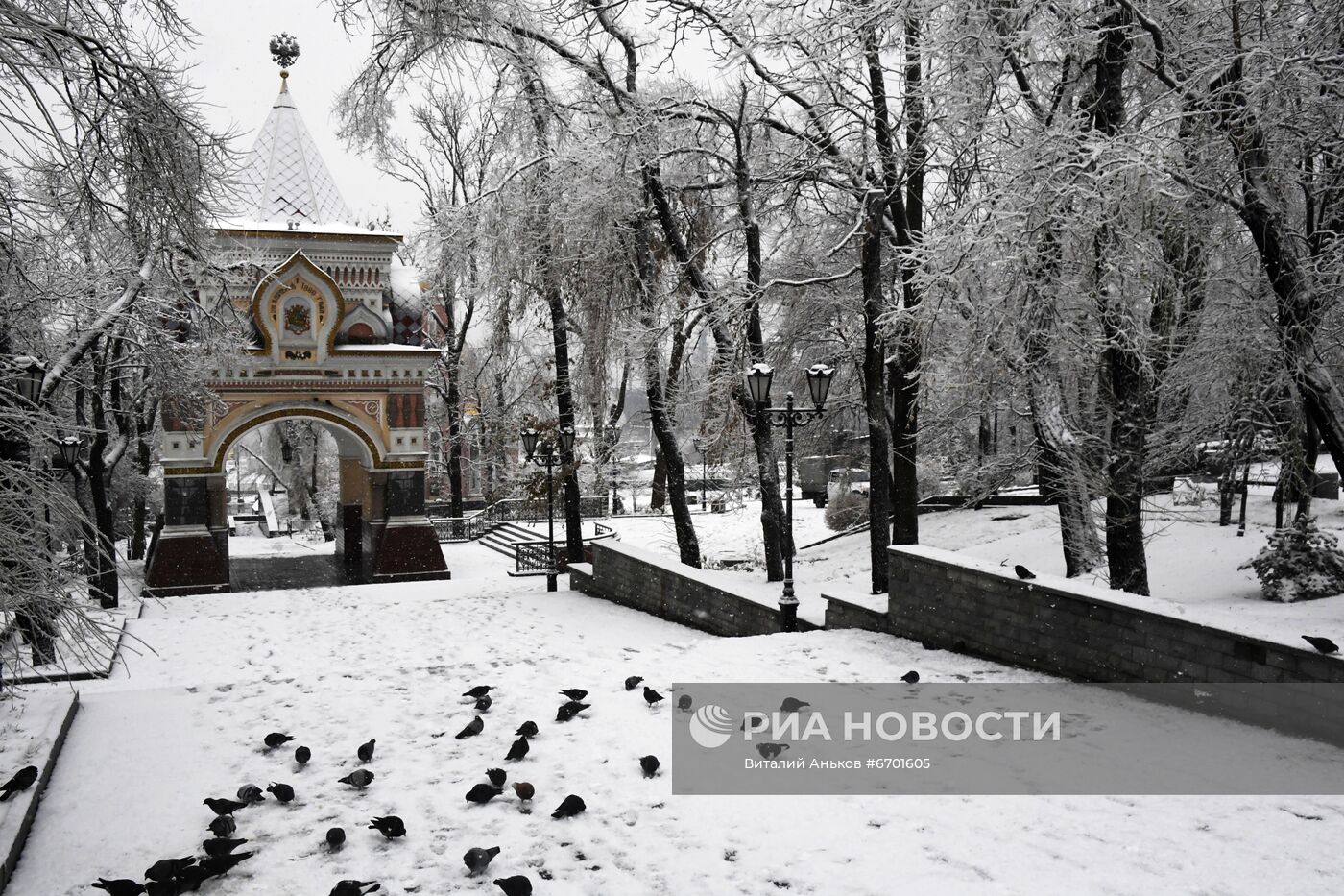 Первый снег во Владивостоке