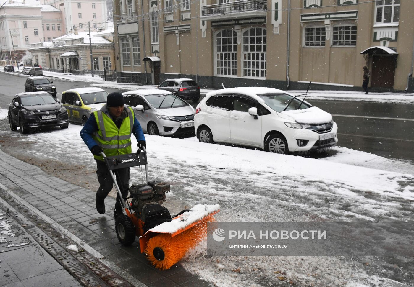 Первый снег во Владивостоке