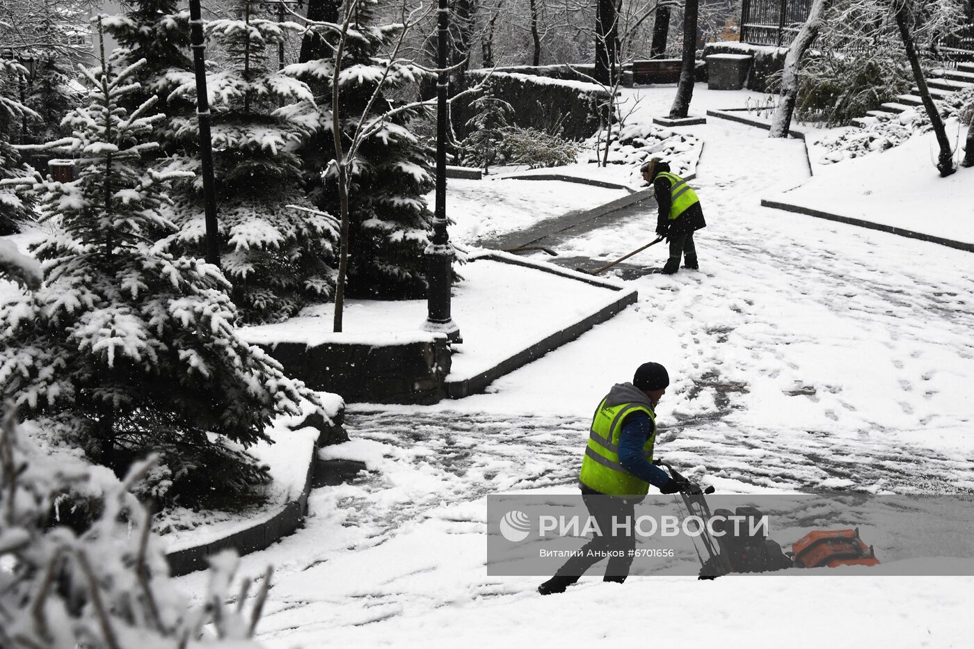 Первый снег во Владивостоке