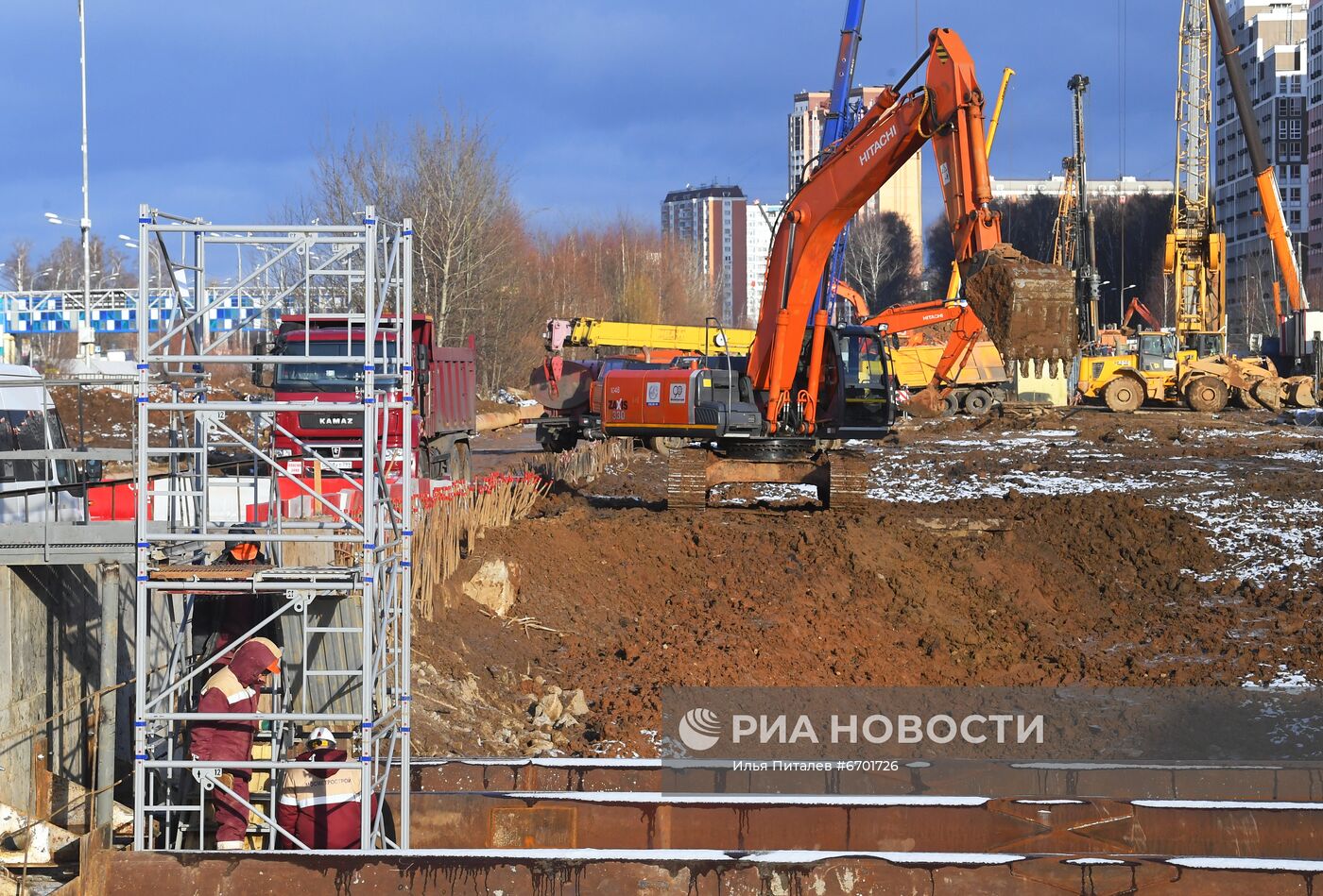 Строительство станции метро "Физтех"