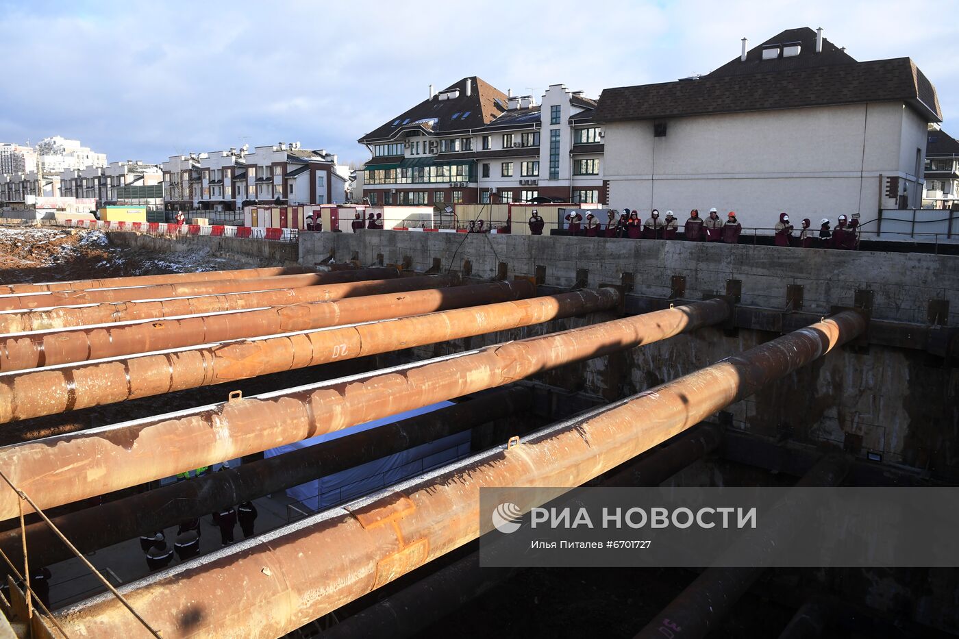 Строительство станции метро "Физтех"