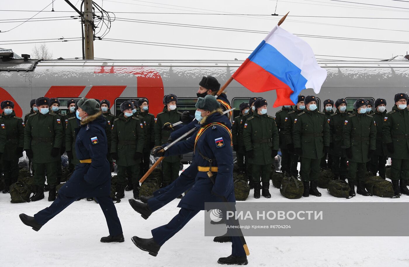 Отправка призывников на службу в Новосибирске