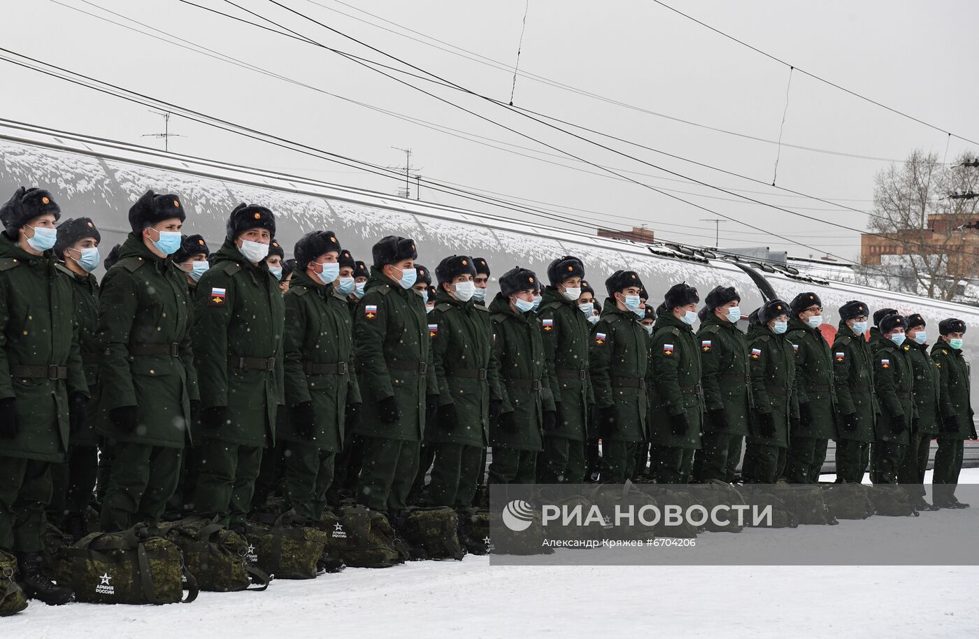 Отправка призывников на службу в Новосибирске