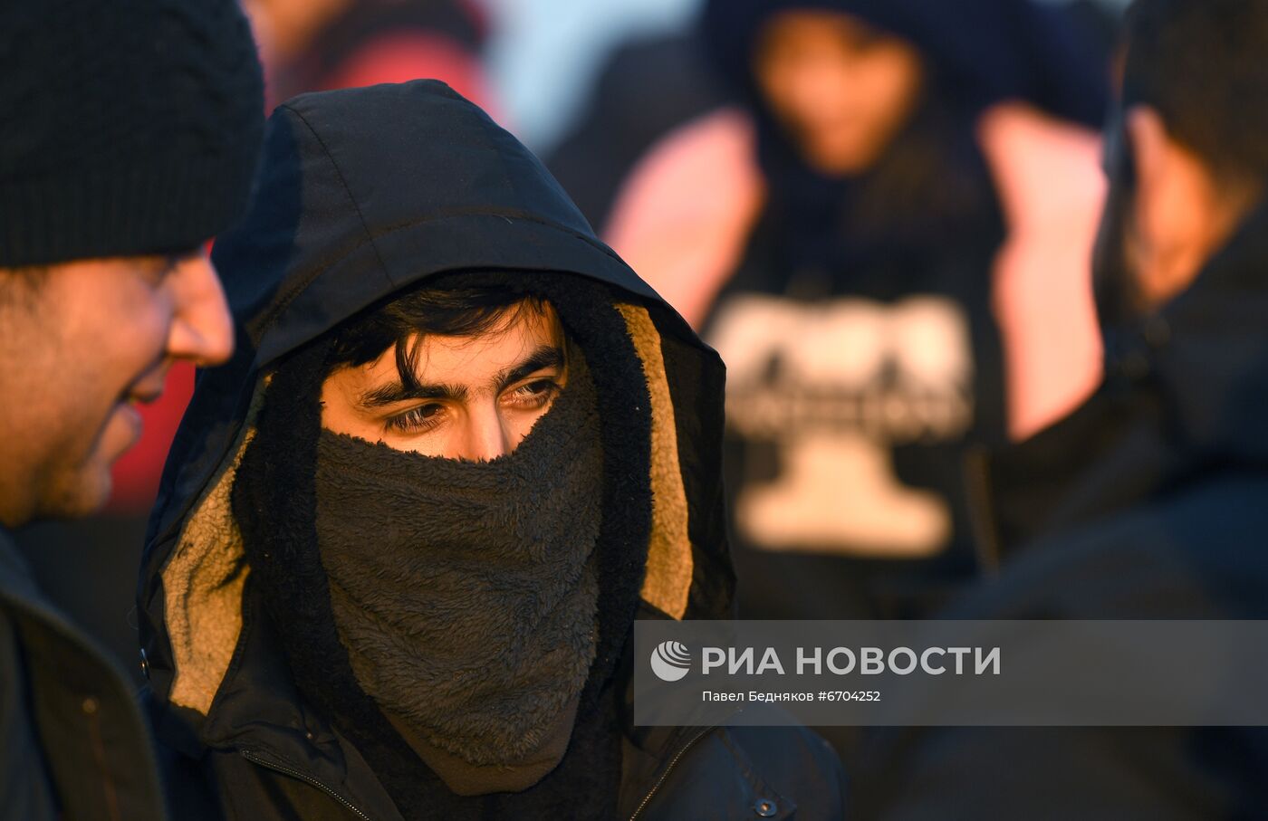 Беженцы на границе Белоруссии с Польшей