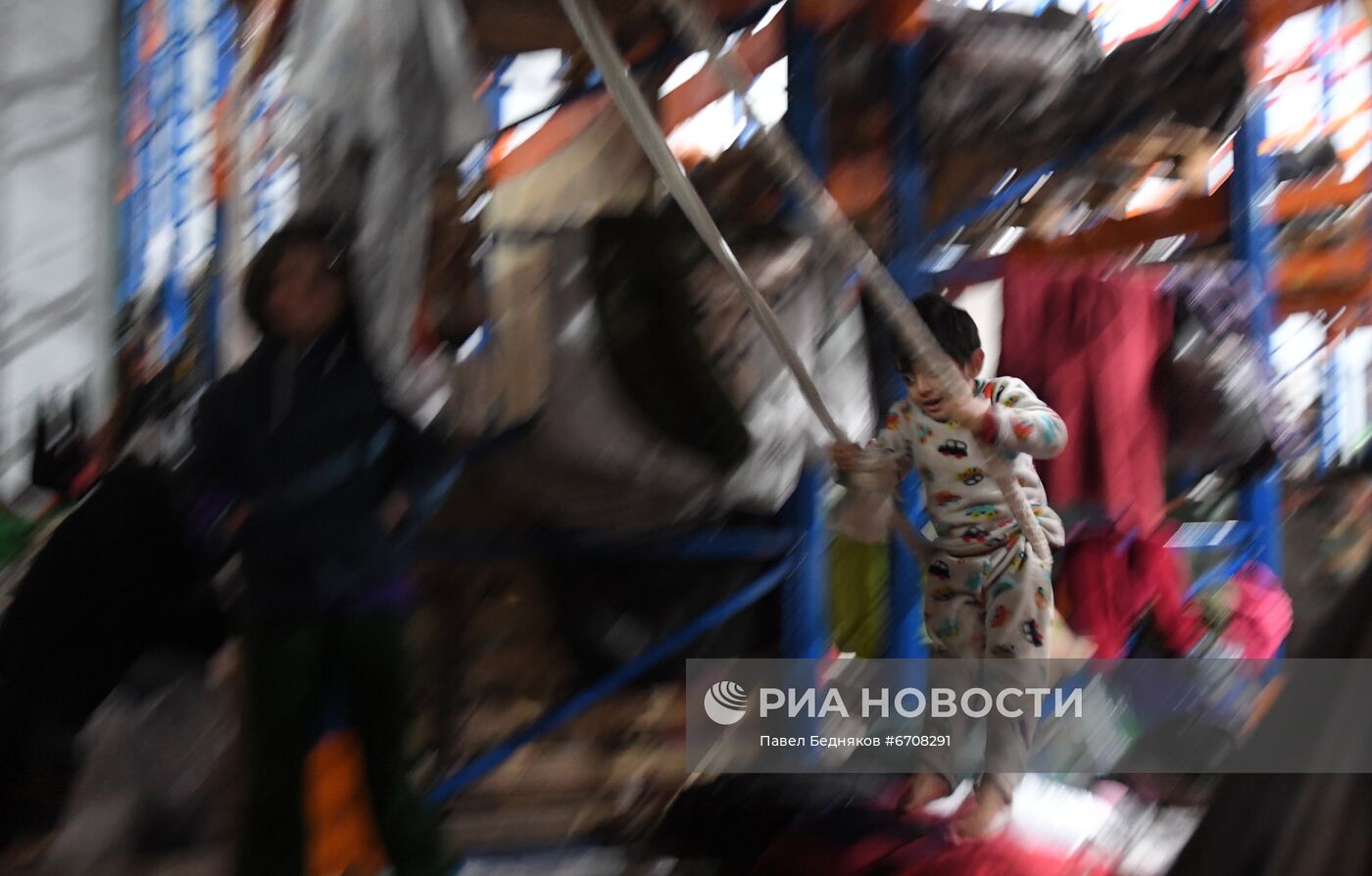 Беженцы на белорусско-польской границе