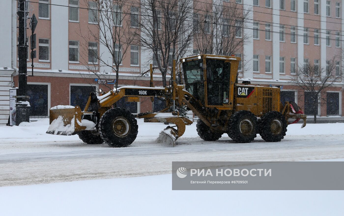 Снежный циклон в Хабаровском крае