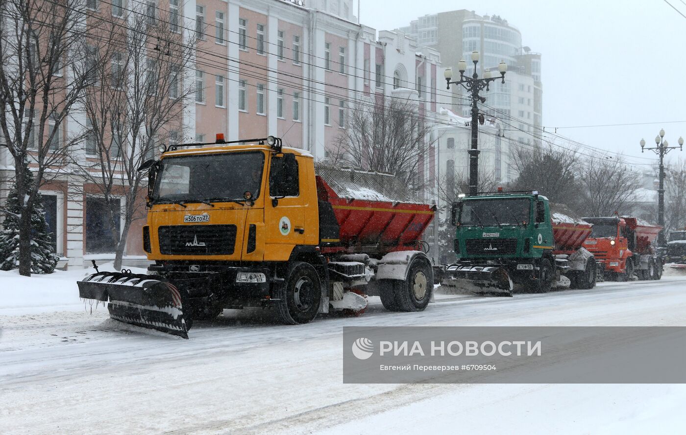 Снежный циклон в Хабаровском крае