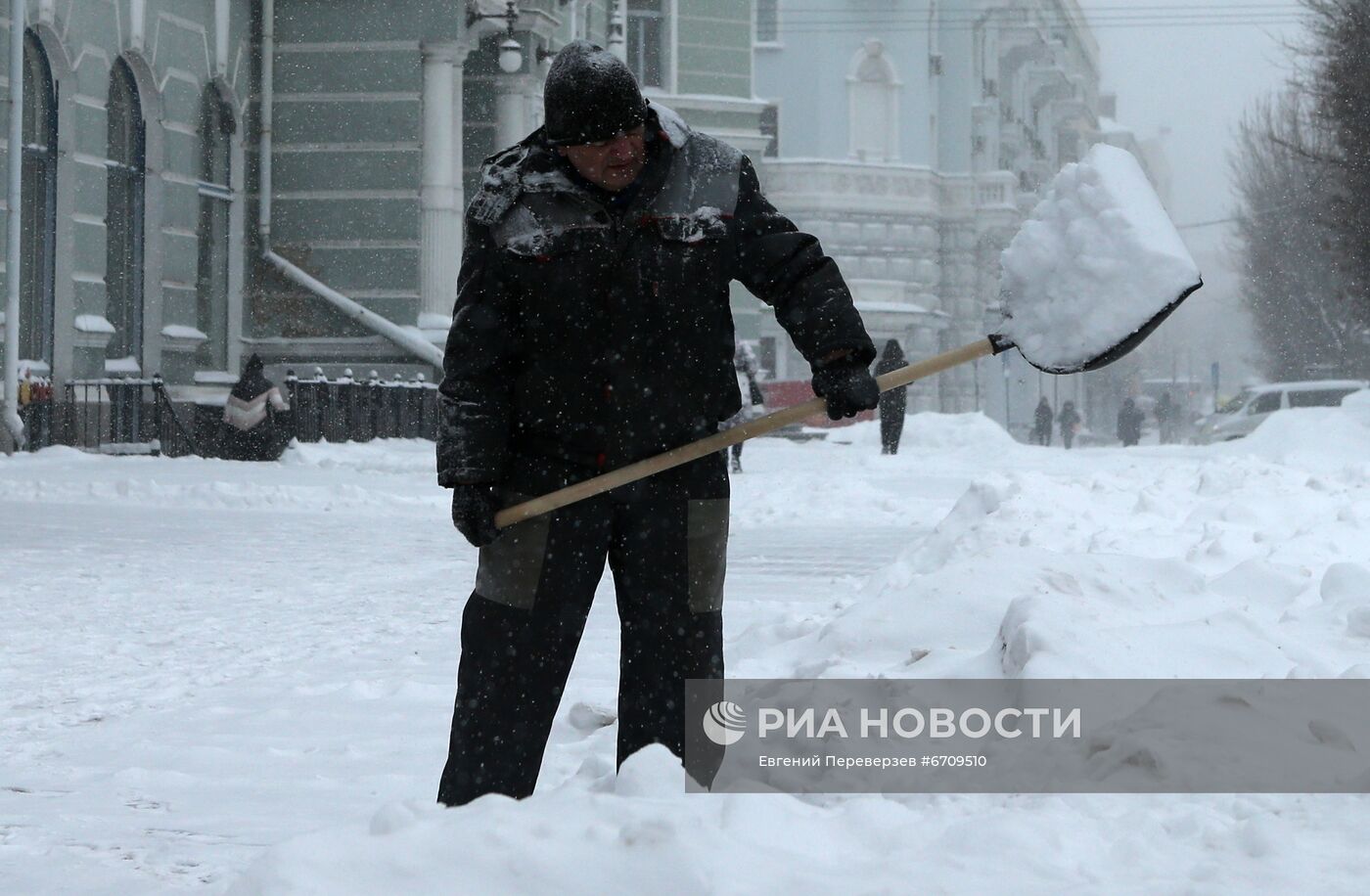 Снежный циклон в Хабаровском крае