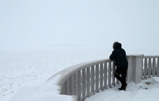 Снежный циклон в Хабаровском крае