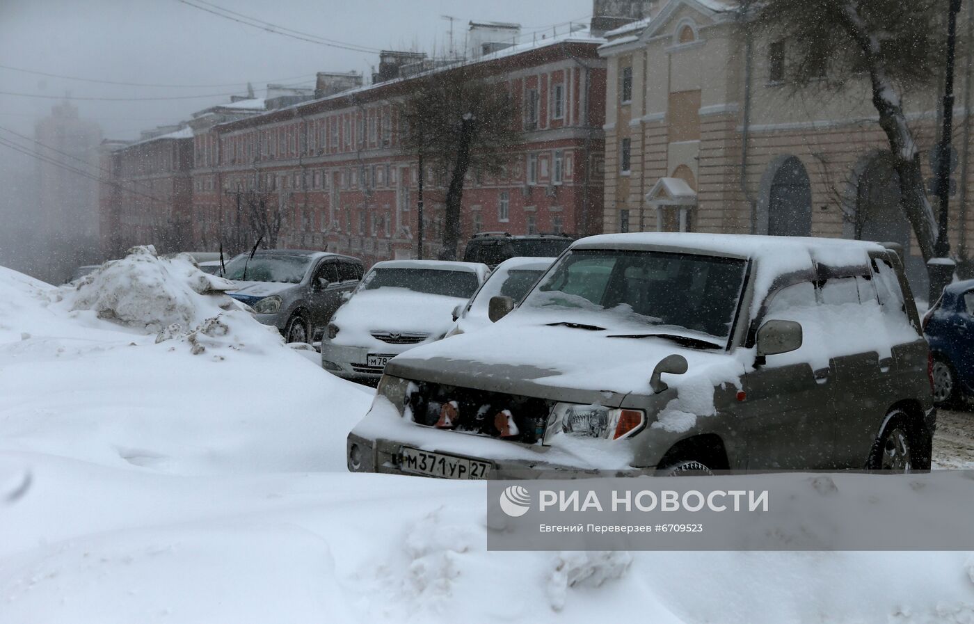 Снежный циклон в Хабаровском крае