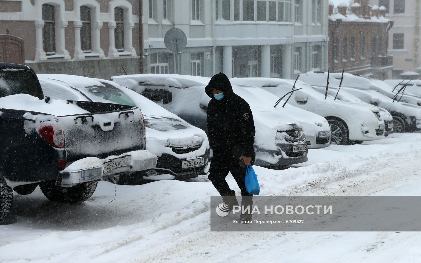 Снежный циклон в Хабаровском крае