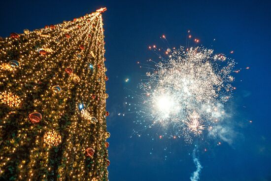 Огни первой новогодней ёлки в России зажгли в Якутске