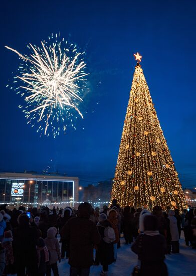 Огни первой новогодней ёлки в России зажгли в Якутске