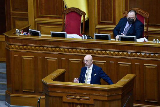 Министр обороны Украины А. Резников выступил на заседании Верховной рады