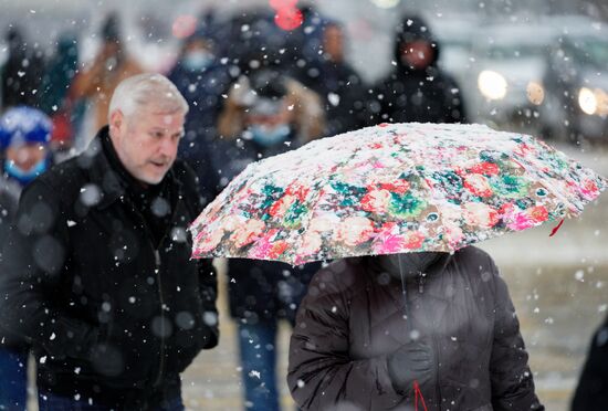 Снегопад в Калининграде