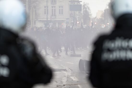 Акция против "антиковидных" мер в Брюсселе