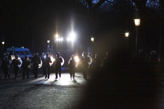 Акция против "антиковидных" мер в Брюсселе