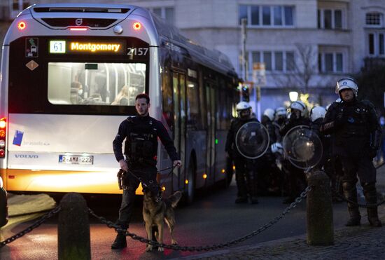 Акция против "антиковидных" мер в Брюсселе
