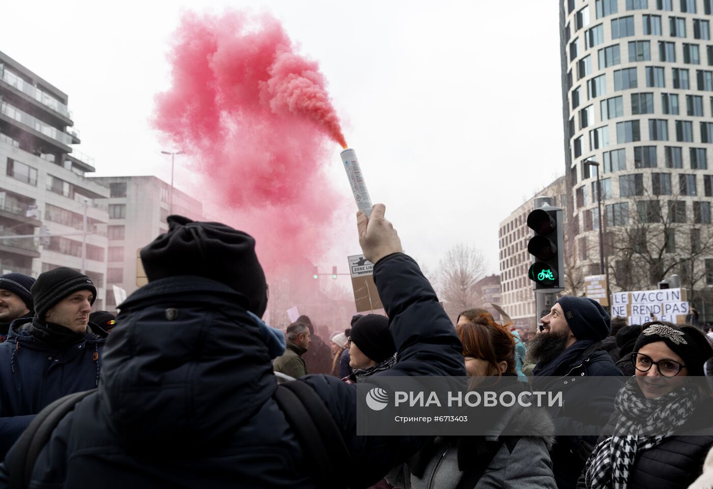 Акция против "антиковидных" мер в Брюсселе