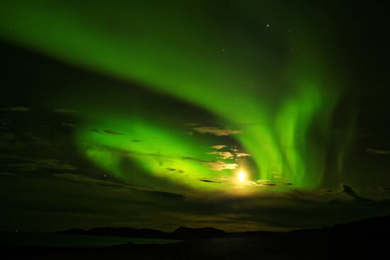 Северное сияние  в районе поселка Териберка
