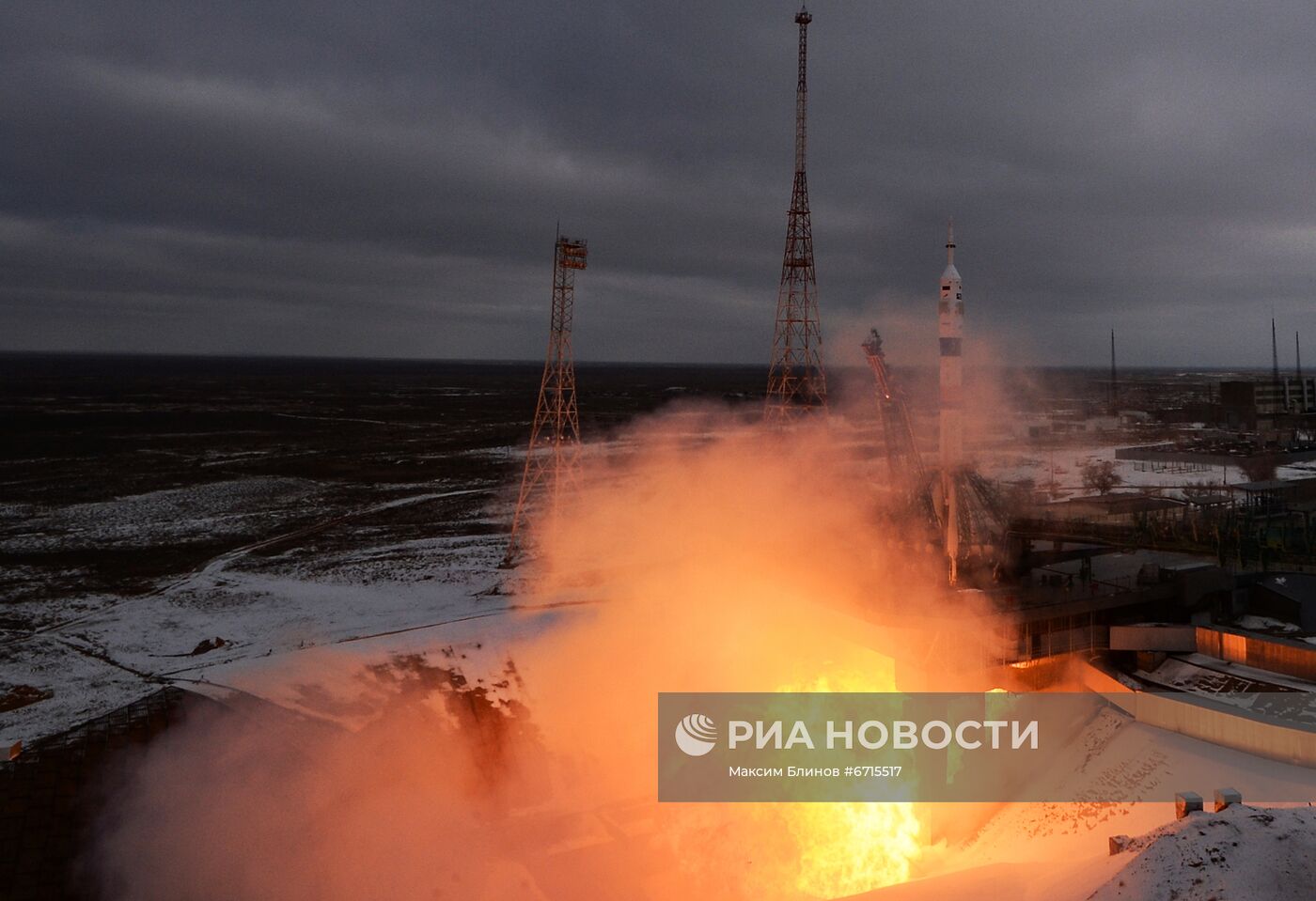 Запуск пилотируемого корабля "Союз МС-20" с японскими туристами с космодрома Байконур